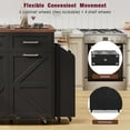 thumbnail image 6 of 47.2" Farmhouse Kitchen Island with Drop Leaf, Kitchen Storage Island with Removable Side Racks, 2 Drawers, Rolling Kitchen Cart on Wheels with Towel Rack, for Home, Kitchen, Dining Room, Black, 6 of 9