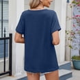 thumbnail image 7 of CAIVO Womens Tops Basic T Shirt Casual V Neck Short Sleeve Solid Color Cozy T-Shirts, 7 of 7