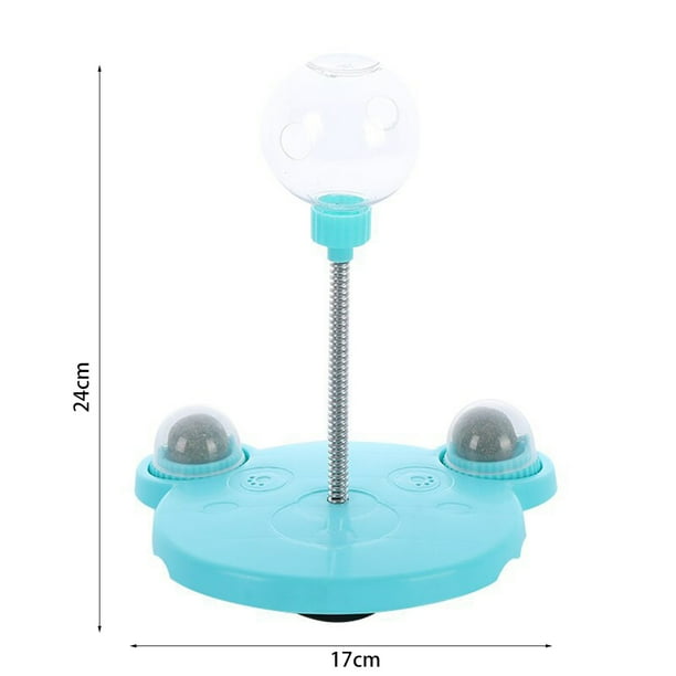 Bola de comida con fugas para gatos, juguete oscilante con vaso automático (combinación azul) Likrtyny Para estrenar