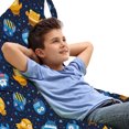 thumbnail image 1 of Yellow and Blue Lounger Chair Bag, Cartoon Animated Numerous Repeating Little Owls in Starry Night Sky Galaxy, High Capacity Storage with Handle Container, Lounger Size, Multicolor, by Ambesonne, 1 of 5