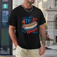 thumbnail image 4 of It's Not The 4th of July Until My Wiener Comes Out Hip Men's Cotton Short Sleeve HD Print Tee for Casual T-Shirt Crew Neck Top Black XL, 4 of 7