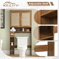 thumbnail image 2 of Over The Toilet Storage Cabinet, Bathroom Storage Organizer, Toilet Rack with Inner Adjustable Shelf,Two Doors-Yellow oak grain, 2 of 7