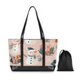 thumbnail image 7 of FORMRS Canvas Laptop Tote Bag for Women with 15.6" Computer Compartments Shoulder Handbag, Christmas Snowman, 7 of 7