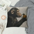 thumbnail image 2 of Awypu Gorilla Decorative Pillow Cover, Throw Pillow Monkey Sitting and Look A Glass of Beer Pillow Cases Oblong Cushion Covers for Home Sofa Couch, 2 of 5