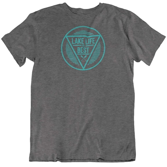 Lake Life is Best. Lake Souvenir T-Shirt for Tourist, Traveler, Men and Women Charcoal Grey