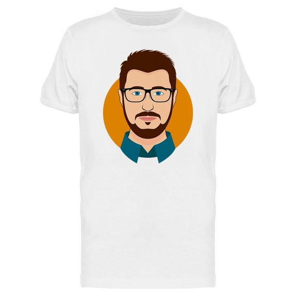 Bearded Man Avatar Design T-Shirt Men -Image by Shutterstock, Male Medium