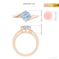 thumbnail image 3 of ANGARA Natural Classic Round 1.12 ct Aquamarine Solitaire Bypass Ring in 14K Rose Gold for Women (Size-7mm) | March Birthstone, Birthday, Anniversary, Jewelry Gift for Women | Natural Aquamarine Ring, 3 of 7