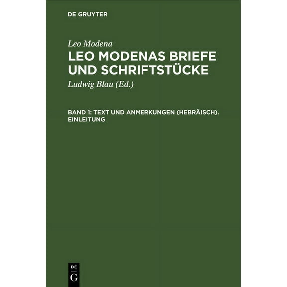 Text Und Anmerkungen (Hebräisch). Einleitung, (Hardcover)