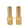 thumbnail image 2 of Paquete de 2 adaptadores de montaje de manguera de latón de 3/8" de púa x tubo macho NPT de 1/4", 2 of 5