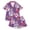 Purple, variant on SJLDQY Girls Halloween Pajama Sets Skull Graphic Short Sleeve Shirts and Shorts 2 Piece Sets Casual Hallowmas Sleepwear Button Down Pjs Sets