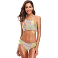 thumbnail image 2 of Dreamtimes Hippie Tie Dye Swirl Swimsuits Padded Bikini Sets Sexy Swimwear for Women, Medium, 2 of 7
