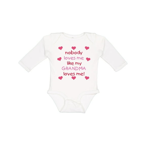 Inktastic Nobody Loves Me Like My Grandma Loves Me Girls Long Sleeve Baby Bodysuit