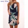 thumbnail image 3 of Robe d'Été Sans Manches à Col Licou pour Femmes, Imprimée, Ajustée, Mini Robe de Soirée, 3 of 7
