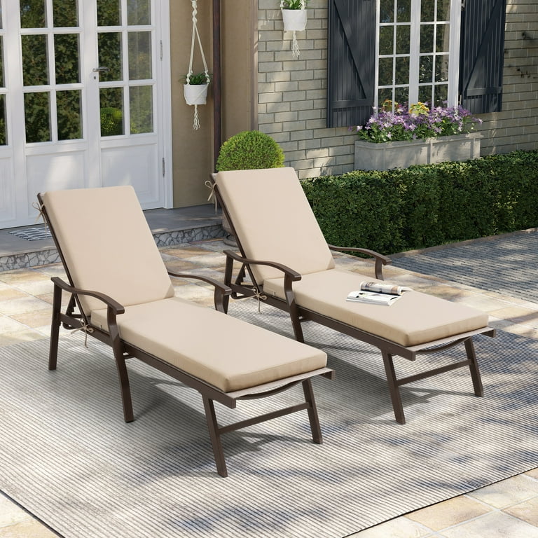 Beige chaise lounge cushions sale