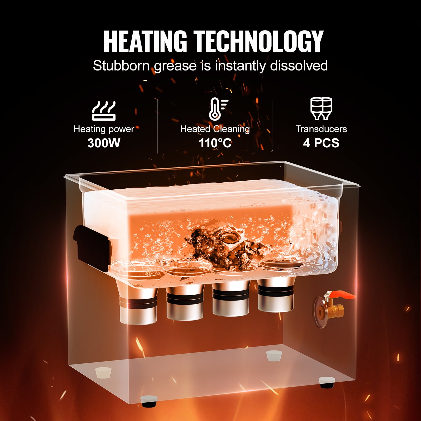 KFFKFF 10L Digital Ultrasonic Cleaning Device with Heating, Timing Functions & Basket, 240W Sonic Cleaner for Laboratory Instruments, Metal Components, Carburetors, Brass Items, Automotive & Engine