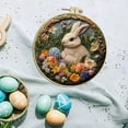 thumbnail image 2 of YWIYIUD 1PC DIY Punch Needle Kits Cute Cartoon Happy Easter Rabbit and Eggs Embroidery Punch Needle Craft with Hoop for Beginners for Festival and Decoration Craft Lovers and Home Decor 6inch, 2 of 4