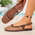 thumbnail image 5 of CHICVOMEY Fishnet Flats for Women Ballet Flats Slingback Flats for Casual Work Fashion Sandals, 5 of 7