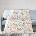 thumbnail image 3 of Reversible Sherpa Throw Blanket, Gray & Pink - Quilted Blankets 80x60, 3 of 6