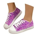 thumbnail image 2 of Women Glitter Sneakers Shiny Sparkle Sneakers Lightweight Rubber Outsole Sequins Shoes (Purple 38), 2 of 7
