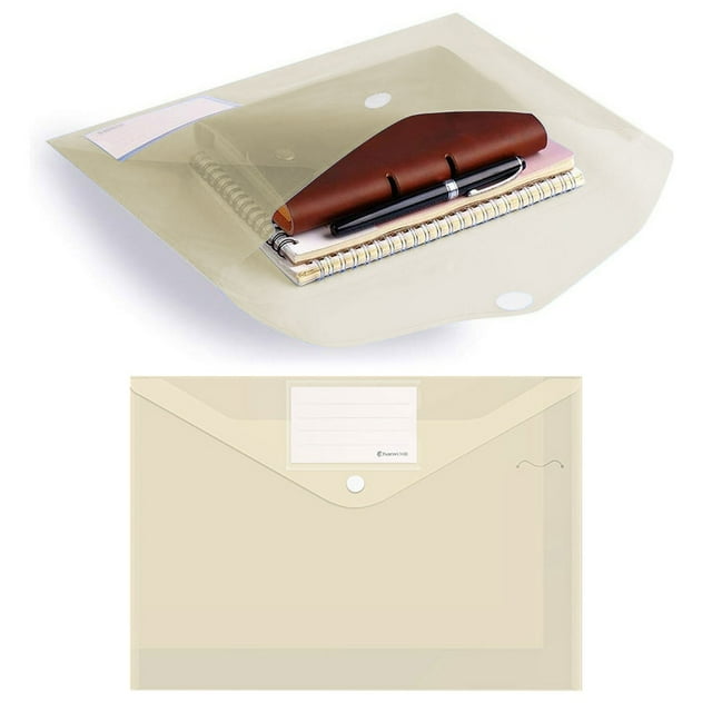 Plastic Envelopes 10 Pack A4 Letter Size Plastic File Folder With Label Pocket Plastic Envelopes With Snap Closure Plastic File Folders Plastic Envelopes For Documents,Folder X10 Clearance