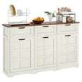 thumbnail image 5 of Dextrus Tilt Out Trash Can Cabinet with Drawers & Doors, Kitchen Cabinet for Double 10-gal Trash Bins Storage, White, 5 of 8