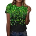 thumbnail image 2 of Uootdi St Patricks Day Shirt Women Crewneck Pullover Tees Funny Clover Print Short Sleeve Tops Lucky Irish Shamrock T Shirts Gift, 2 of 6