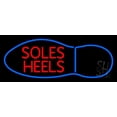 thumbnail image 1 of Soles Heels LED Neon Sign 10 x 24 - inches, Black Square Cut Acrylic Backing, with Dimmer - Bright and Premium built indoor LED Neon Sign for store interior Décor, Storefront., 1 of 7