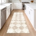 thumbnail image 2 of ICEANT 2'x6' Rectangle Runner Rugs, Geometric Style Non Slip Washable Low Pile Carpet, Area Rug for Hallway Entryway Bathroom Bedroom Kitchen, Beige, 2 of 5