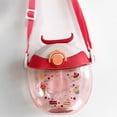 thumbnail image 5 of Children's Straw Cup Portable Water Bottle with Rope - Spill Proof and Leak Resistant, Red, 5 of 6