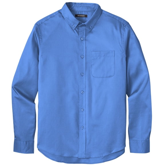 Men's Easy-Care Wrinkle-Resistant Twill Shirt with Pocket, 4XL Ultramarine Blue