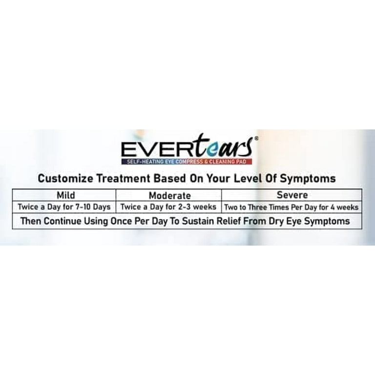 EverTears Dry Eye and Stye Relief – Moist Heat, Warm Compress Helps with  Added Hyaluronic Acid – Self Heating Pad for Instant Therapy in only 5