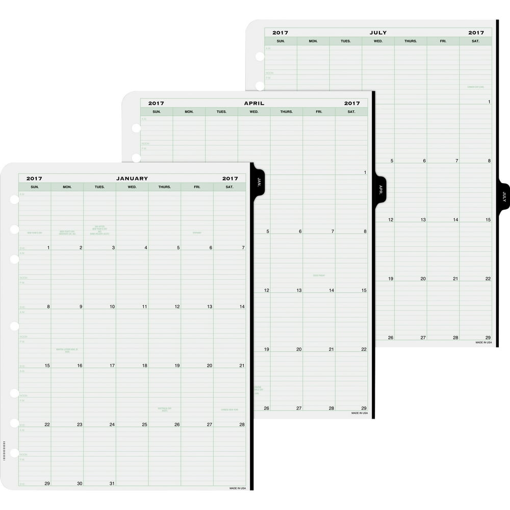 DayTimer 1PagePerDay Planner Page Refill