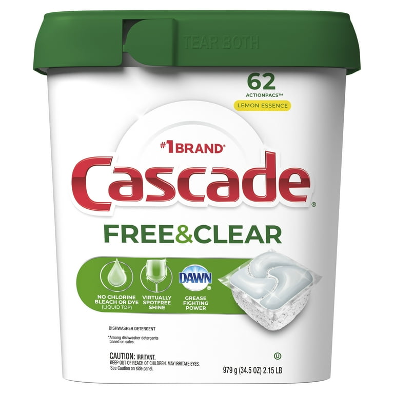 Cascade Free & Clear Dishwasher Detergent Action Pacs, Lemon