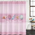 thumbnail image 2 of Pink Summer Coastal Shower Curtain, Waterproof Shower Curtains for Bathroom, Modern Ocean Waves Starfish Shell Washable Fabric Bathtub Curtain Set Bath Decor with 12 Hooks Long 72"x84", 2 of 8