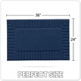 thumbnail image 2 of OEAKAY Textured Plush Navy Microfiber Bath Mat, 24"x36", Non-Slip and Absorbent Bathroom Rug, Machine Washable, Quick Drying Shower Floor Carpet, 2 of 8