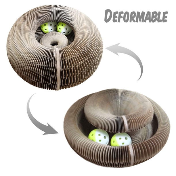 Juguete para gatos - Tabla rascadora para gatos Magic Organ con bolas de campana de juguete (dibujos animados)