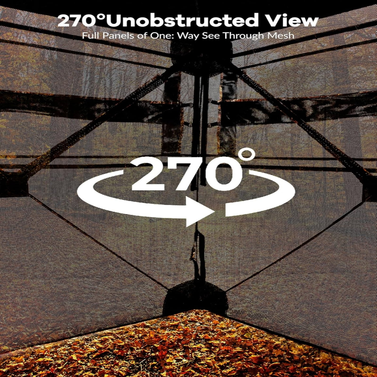 M optimized Portable Hunting Blind 270 Degree See Through 4-6 Person Pop up Ground Blinds for Deer Turkey Duck Hunting, Bow Hunting Adjust Windows with Silent Door