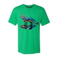 thumbnail image 2 of Wild Bobby, Trippy California Rainbow Neon Wolf Mountain Silhouette | Mens Animal Lover Premium Tri Blend T-Shirt, Envy, 2XL, 2 of 4