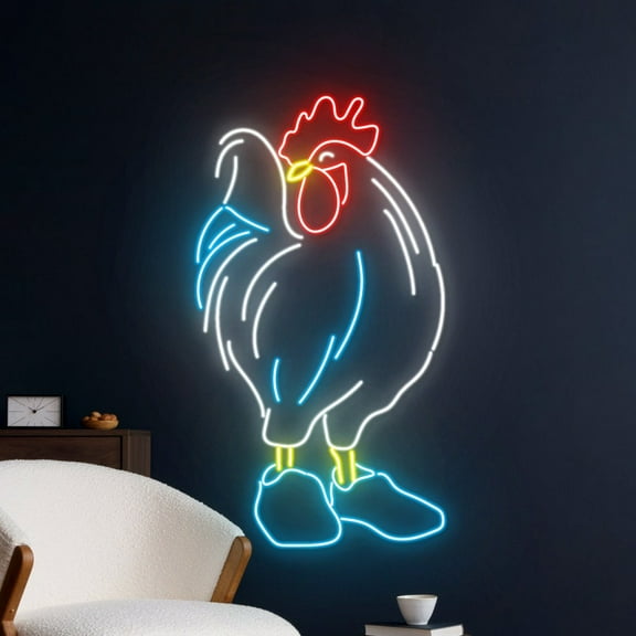 Handmadetneonsign Chicken Neon Sign, Chicken Led Sign, Chicken Neon Light, Animal Led Light