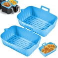 thumbnail image 1 of 2PCS Air Friteuse Pot de Silicone avec Poignée Réutilisable Air Friteuse Doublure Résistant à la Chaleur Air Friteuse Panier en Silicone Rectangle Cuisson Pan Air Friteuse Accessoires Doublures, 1 of 11