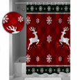 thumbnail image 4 of Christmas Elk Shower Curtain, 60" x 72", Dreamlike Snowflake Border Waterproof Bathroom Curtain Washable Shower Curtain Set with 12 Hooks, 4 of 6