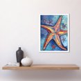 thumbnail image 2 of Modern Folk Art Starfish Bathroom Art Print Framed Poster Wall Decor 12x16 inch, 2 of 5