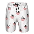 thumbnail image 3 of Susaid Umbrella Cat Print Men's Swim Trunks Hawaiian Bathing Mesh Lining Suit Swimsuits Beach Shorts with Pockets-Medium, 3 of 6