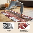 thumbnail image 4 of Red Boho Tribal Diamonds and Rectangles Pattern Hot Yoga Mat Towel Non Slip for Hot Yoga - Quick-Drying Yoga Mat Cover with 4 Corner Pockets with Travel Bag - Hot Yoga Towel Non Slip 74"x26", 4 of 6