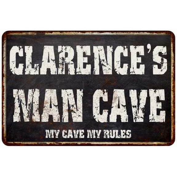 CLARENCE'S Man Cave Black Grunge Sign Home Décor Gift Cave Funny 112180004459