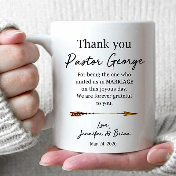 Personalized Wedding Officiant Mug, Custom Wedding Officiant Coffee Mug, Thank You Wedding Officiant From Bride And Groom, Wedding Souvenir Mug