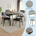 thumbnail image 5 of 5-Piece Dining Table Set, Modern Kitchen Table Set for 4, Dining Table and Chairs for 4 with Metal Frame, Storage Rack, Square Table and 4 Padded Chairs Wooden Dining Room Table and Chairs, 5 of 7