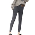 thumbnail image 1 of Gibobby Pantalones deportivos para mujer Mallas informales de invierno para mujer, mallas de Color sólido, pantalones capri térmicos de cintura alta elásticos(Gris,M), 1 of 5