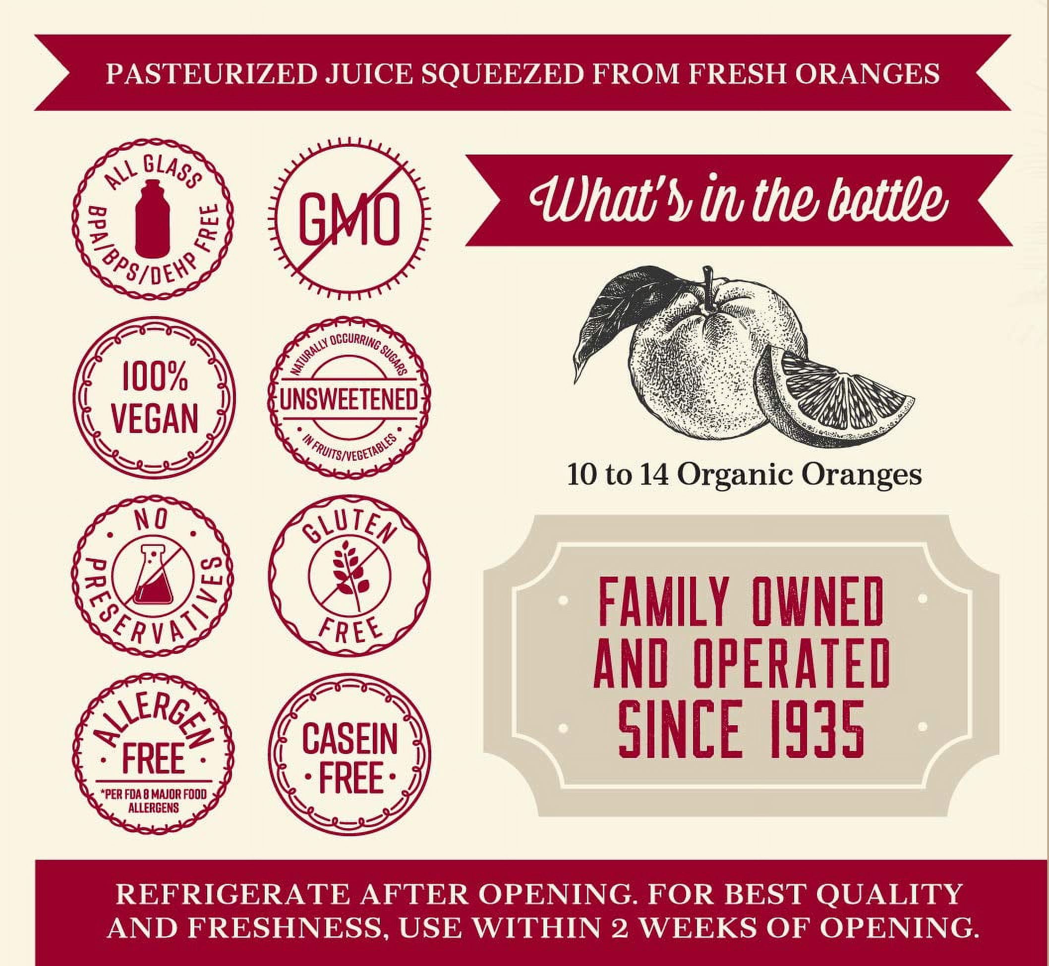 Lakewood Organic Pure Orange, 32 Ounce (Pack of 6)