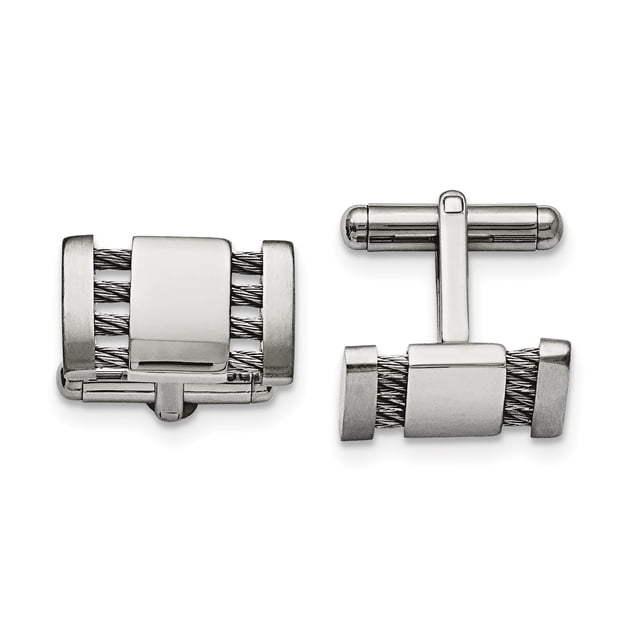 Stainless Steel Cable Cufflinks Cuff Link Collar Stay